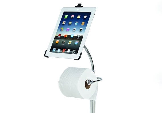 Theory House shopper marketing agency iPad in toilet